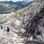 Descendiendo del Néouvielle con el Lac d´Aubert al fondo