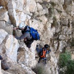 Lidón y Manu en el último tramo de la escalada