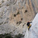 Ahí estoy disfrutando de la escalada en hielo