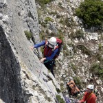 Fernando en el paso clave de la ruta