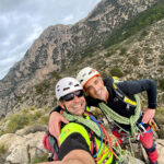 Javi y yo en la Cima Grande. Detrás la cumbre del Cabeçó d'Or