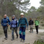 De camino a la cresta. De izquierda a derecha: Juan, Rubén, Rafa Oscar y Lidón