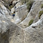 Juan en los dos rapeles más interesnates del barranco