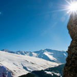 Mulhacén, Juego de Bolos, Loma del Lanchar que muere en los Machos, El Veleta y el barranco del Guarnón. desde la Loma de Peña Partida