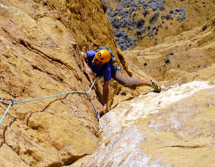 En el tercer largo del Diedro Edwards/ Martínez