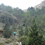 Sento subiendo a la cumbre del Migjorn por el barranco del Choquero