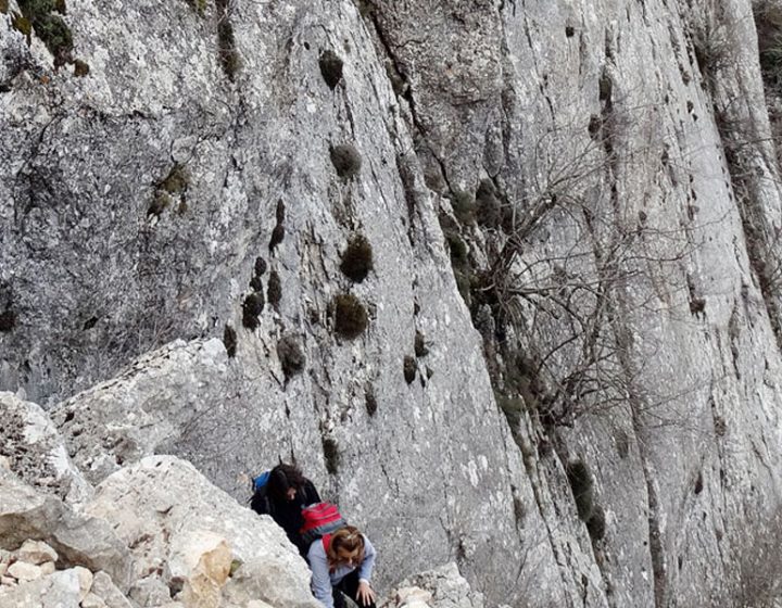 Subiendo hacia el Pas de la Rabosa en la Sierra de Aitana