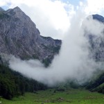 Barranco de la Ribera cubierto tapado por las nubes