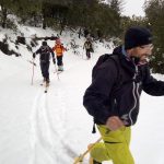 Roy, Mercuri, Javi y Anaya haciendo esquí de montaña en la Sierra de Aitana en Alicante