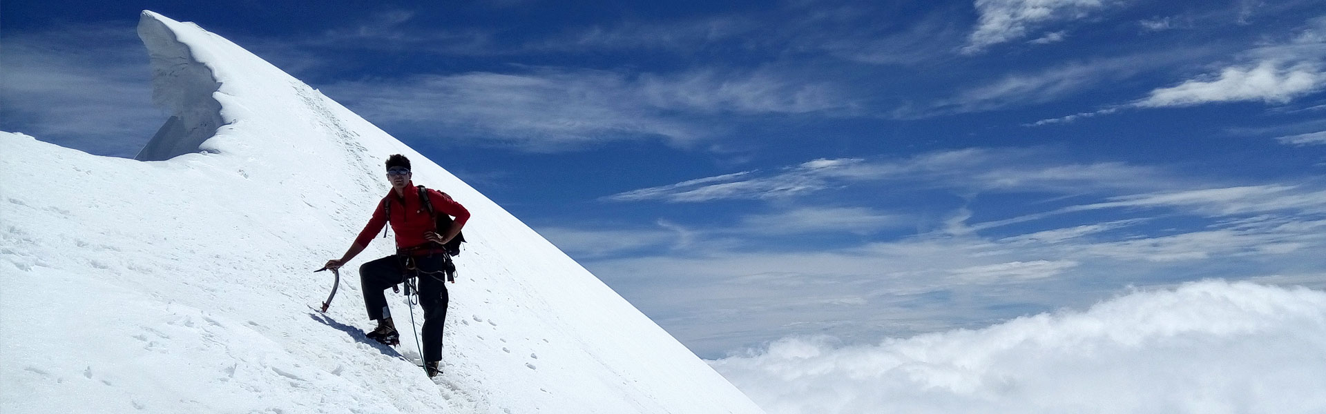 Óscar subiendo al Breithorn Central