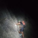 Raúl escalando la ferrata norte del Cid