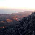Atardecer desde el Cabeçó d´Or. Playas de Muchavista y San Juan, y cabo de las Huertas