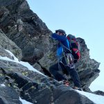 Javi superando un resalte en el Canuto Norte del Veleta
