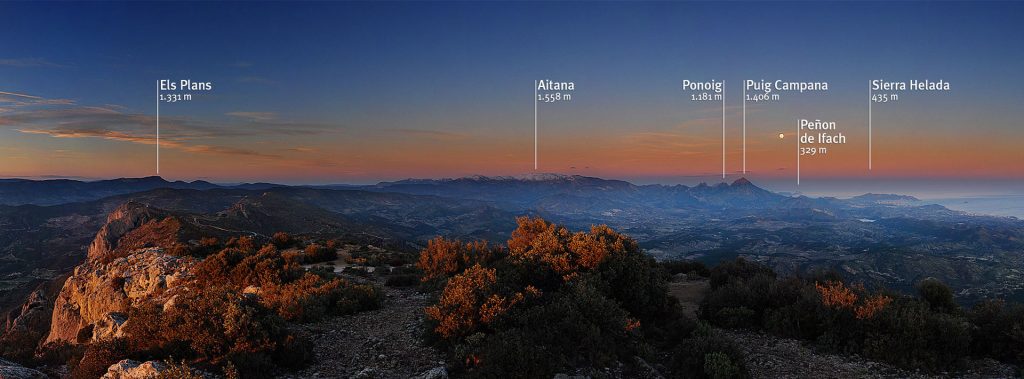 Vista parcial de panorámica 360º desde la cumbre del Cabeçó d´Or