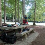 Preparando el material antes de la ruta