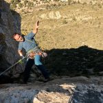 David en el primer rápel de bajada