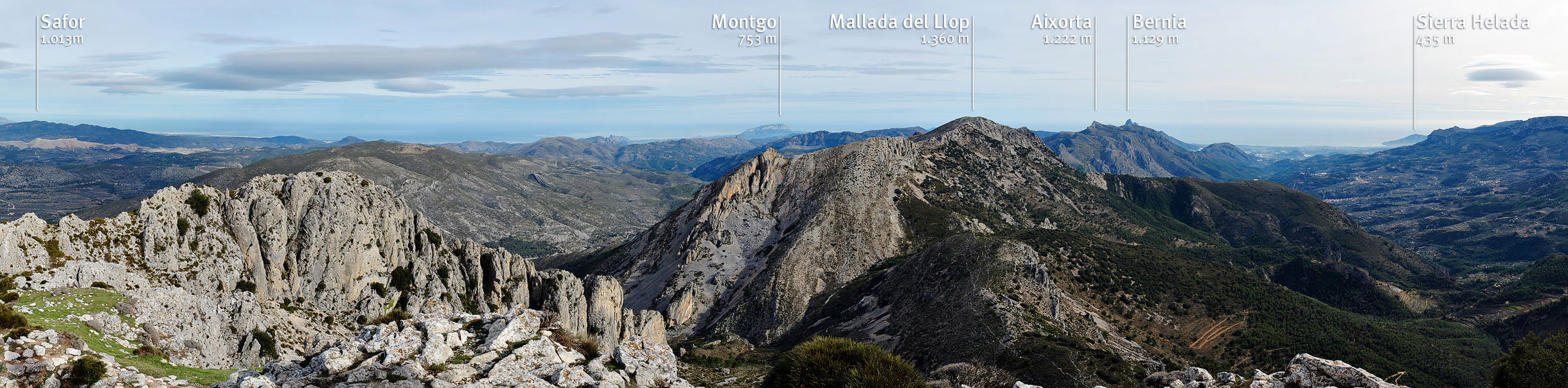 Vista parcial de panorámica 360º desde el Plá de la Casa