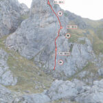 Croquis de la vía Escalada pirenaica a la Aguja del Portalet
