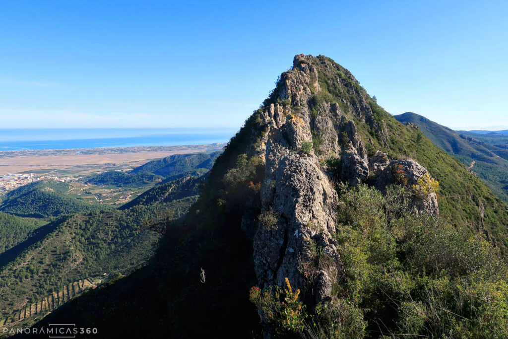 Cresta de Matxo Flac, Ribera Baja y mar Mediterráneo