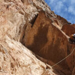Pilier Central, 160 m, 6a+. Escalada en el Rincón de Bonanza